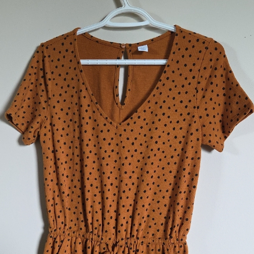 Old Navy Brown/Burnt Orange Polka Dot Romper Jumpsuit Size S - Picture 4 of 10